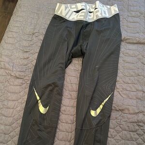 Nike Pro Black and Yellow Leggings